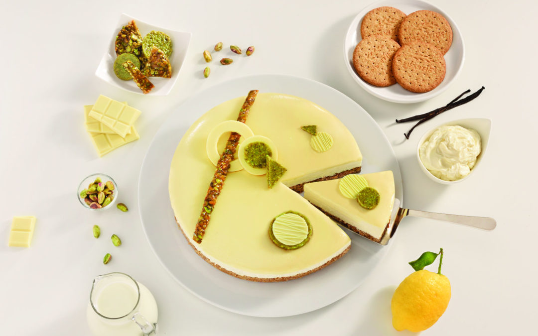 Cheesecake con chocolate blanco y pistacho